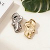 2Pcs Abstract Face Brooch Pin with Heart Crystal Eyes, Gold