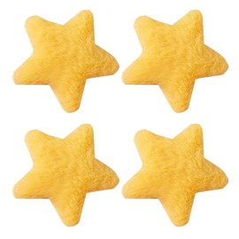 4Pcs Yellow Cute Star Hairpins,Solid Color Fashionable Fluffy Fuzzy Soft Anti-slip Hair Decor,Portable Sweet Style Pentagram Bangs Clips Hair Styling Clips and Barrettes