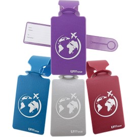 Ugozen 4 Luggage Tags for Travel Suitcase Very Practical Accessories High Quality Color (Multiple)