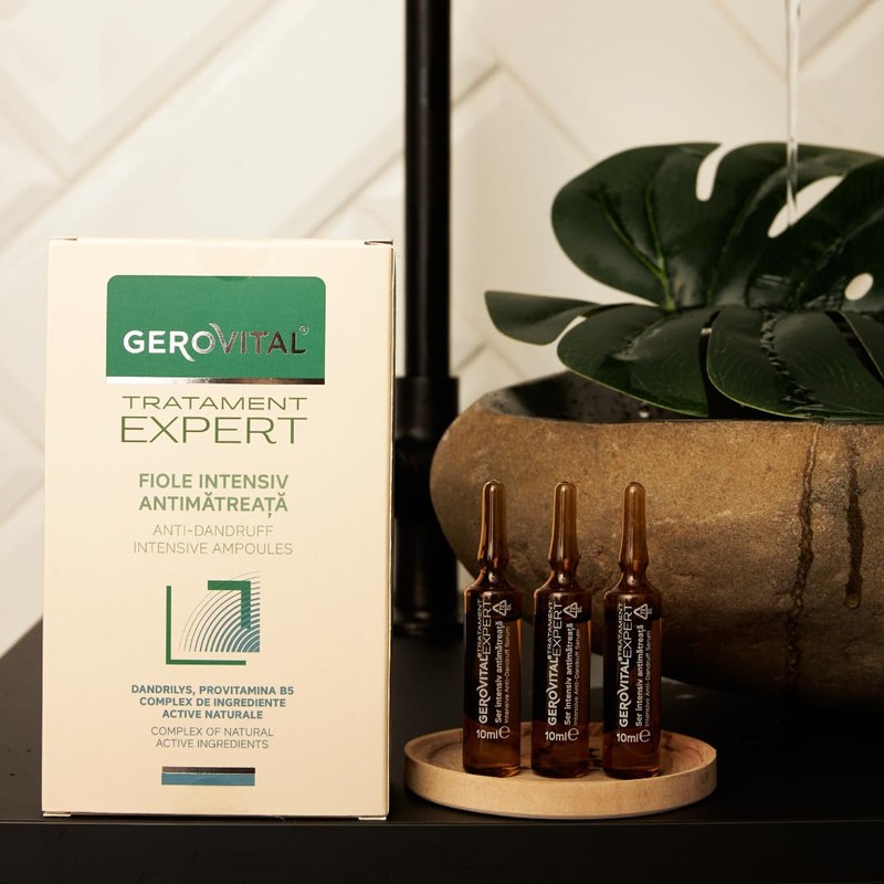 Gerovital Tratament Expert, Anti-dandruff intensive ampoules, 10 ampoules x 10
