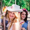 MEMOVAN White Cowgirl Hat for Women Girls with Pull-on Closure