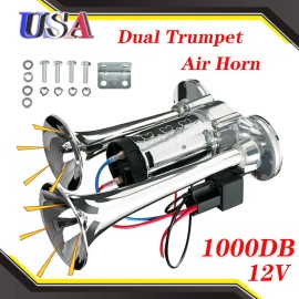 Unbranded 1000DB 12V Electric Trains Horns Air Train Horn Kit for Truck Car Super Loud US✨
