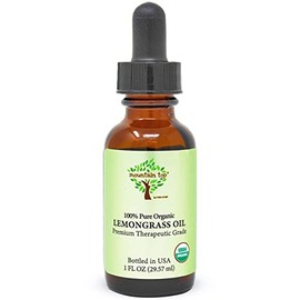 MOUNTAIN TOP Lemongrass Essential Oil USDA Organic 100% Pure Premium Therapeutic Grade Diffuser Oil for Aromatherapy, Relaxation, Soothing Massage, Refreshing Feeling, 1 Fl Oz (Pack of 1)