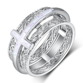Lieditia Fidget Rings for Anxiety 925 Sterling Silver Cross Stress Fidgets Spinner Ring Anxiety Jewelry Gifts for Women (7)