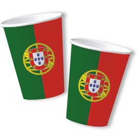 DH-Konzept 10 Cups Portuguese Country Flags Theme Party Paper Cups Party Cups Party Cups Party Cups