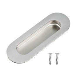 MiJunHD Built-in Door Handles Stainless Steel Cabinet Furniture Door Handles 120x40mm Round Hidden Holes Rectangle Handles Pulls for Interior and Cabinet Doors