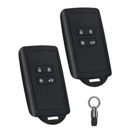 Pack of 2 Car Key Case Compatible with Renault Clio Megane Koleos Twingo Kadjar Kangoo Talisman Captur Espace Dacia Duster 2, 4 Buttons Car Key Case Protective Cover with Key Fob