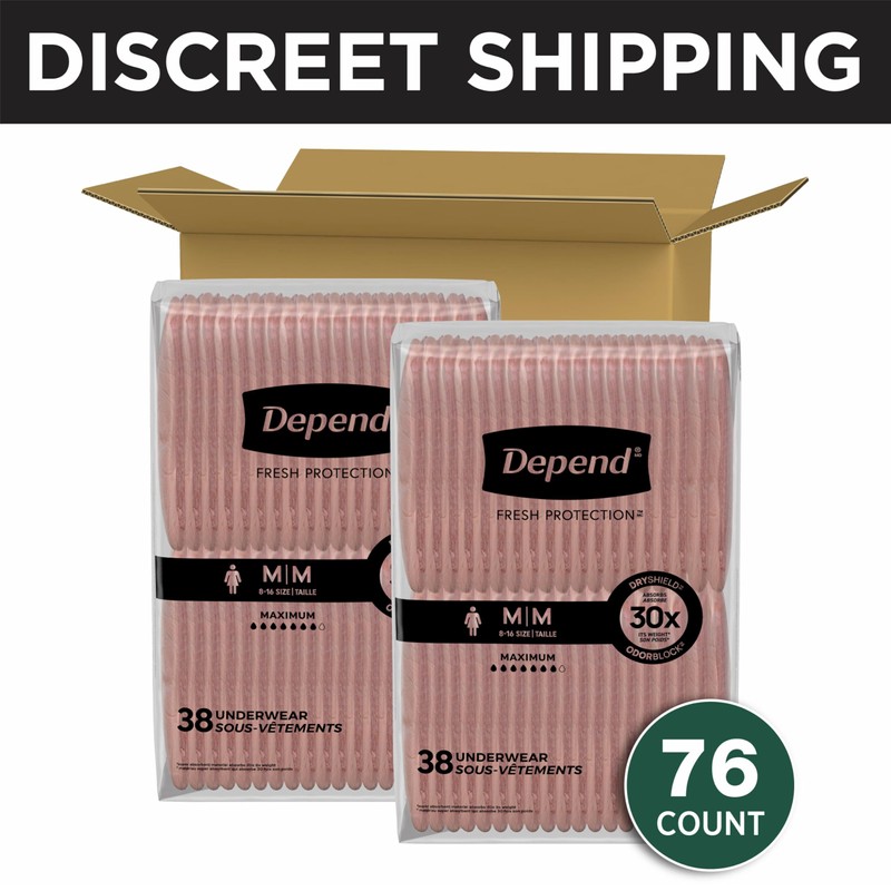 Depend Fresh Protection Adult Diapers, Incontinence & Postpartum Bladder Leak