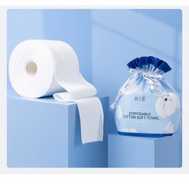 Ruihua Disposable Cotton Face Towel Non-woven Fabric Disposable Wipes Wash Cloth Makeup Soft Pads 100 Pcs/Roll