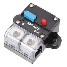 DMiotech 1 Pack 12-48V 200A Circuit Breaker, Overload Protector Switch with Manual Reset Button Mini Electrical Breakers Fuse Holder for Boat Rv Car Audio Speaker