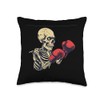 Happy boxing Skeleton with Gloves Throw Pillow