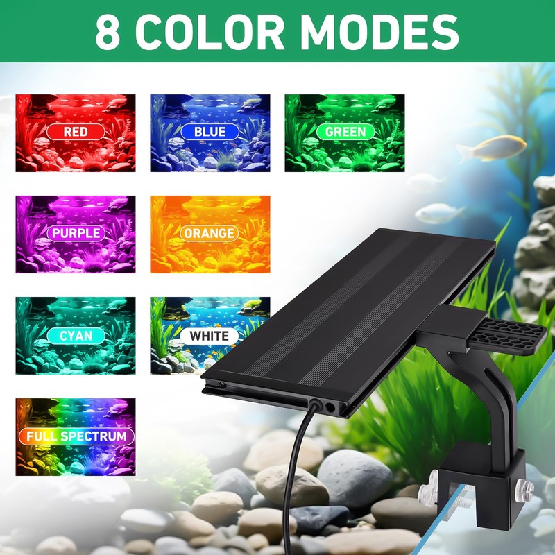 Finaqua 18W 24/7 LED Aquarium Light with Auto On/Off –