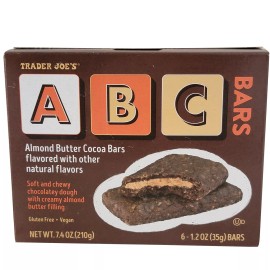 Trader Joes Almond Butter Cocoa Bars Gluten-Free Vegan Bar 1-Pack (6 bars) 7.4oz