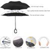 Reverse Durable Umbrella, Windproof and Reversible Double-Layer Inverted Umbrella for