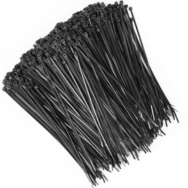 Zip Ties 1000pcs, 8inch Nylon Cable Ties 18lb Heavy Duty Cord Strap Self-Locking Wire Ties for Indoor Outdoor | Black