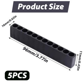 5 Pcs Hex Bit Holder,12 Holes Hex Bit Organiser,Plastic Drill Bit Storage Strips Reusable Screwdriver Hole Plastic Organiser for DIY Enthusiast,Craftsman