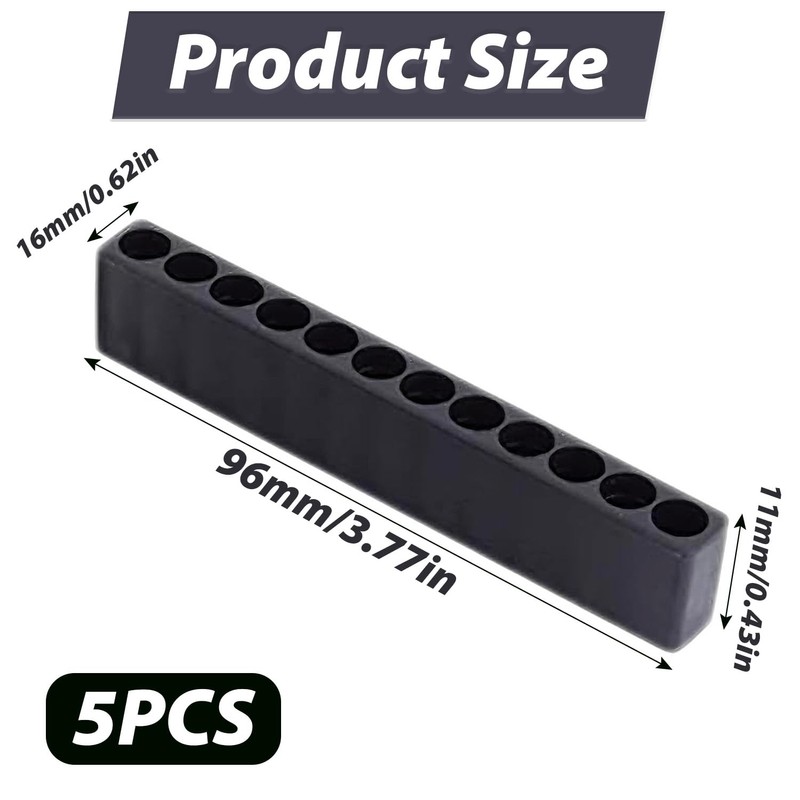 5 Pcs Hex Bit Holder,12 Holes Hex Bit Organiser,Plastic Drill
