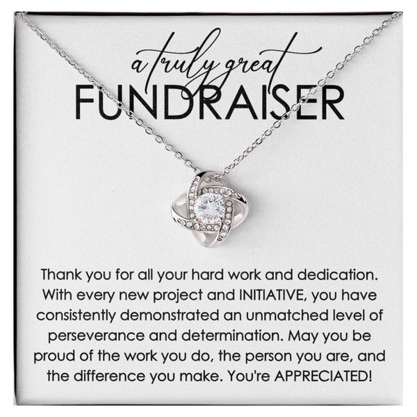 Fundraiser Necklace Message Card Box Love Knot Standard - Thank
