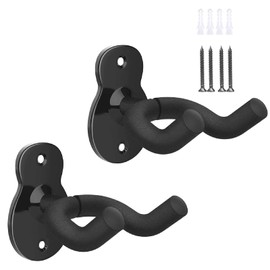 Guitar Wall Mount, 2 Pieces Metal Guitar Holder Stand Guitar Wall Mount Guitar Hook Wall Guitar Holder for Wall for Acoustic Guitar, Classical Guitar, Electric Guitar, Bass, Ukulele