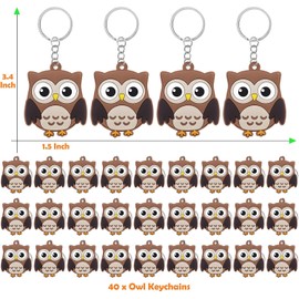 CiciBear - Paquete de 40 llaveros con diseño de búho – Bosque y Selva Safari, decoración de fiesta para invitados, cumpleaños de niños y fiesta escolar