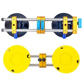 HIGHTOP 2PCS 6 inch Stone Seamless Seam Setter With Vacuum Suction Cups For Seam Joining Leveling,Solid Countertop Installation Tool for Quartz slabs ，Granite, Stone, Marble,Tile Gap Regulator Yellow