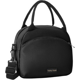 Lonchera Térmica para Hombre y Mujer, Bolsa de Almuerzo con Correa, Bolsa Térmica Portátil, 600D Tela Oxford Prueba de Fugas, para Escolares, Trabajo, Oficina, Camping, Picnic, Playa, Viajes (Negro)