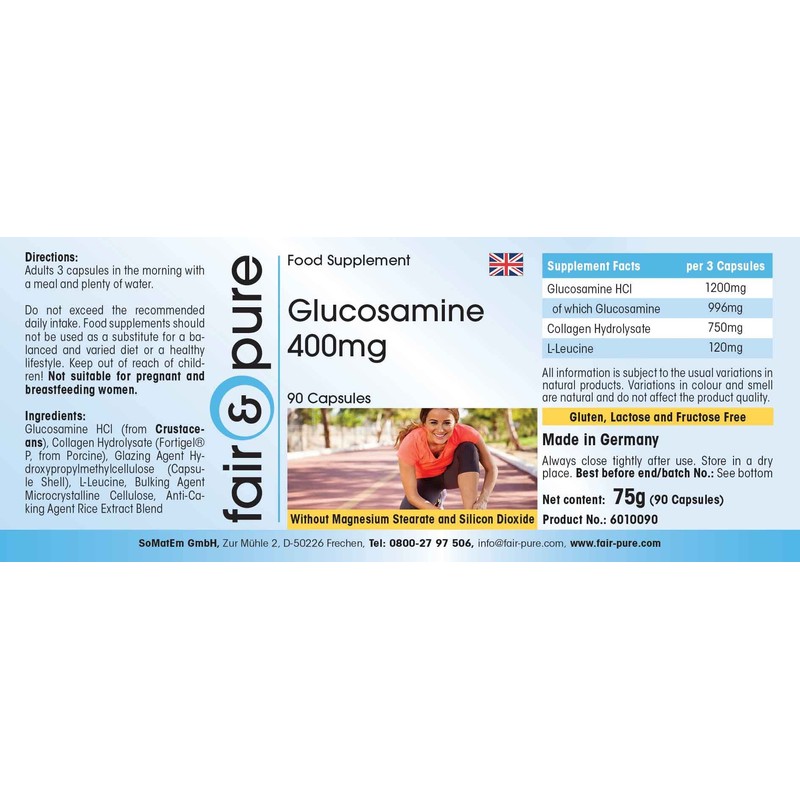 Fair & Pure® - Glucosamine 400mg with 250mg Collagen (Hydrolyzed)