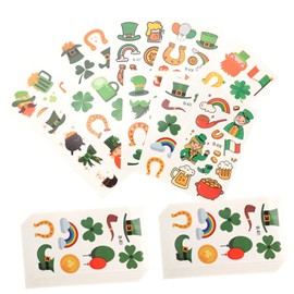 MERRYHAPY Patrick's Day Temporary 30 Sheets Shamrock Face Stickers Fake for Kids Party Supplies