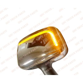 QSC Truck Parts Performance LED Chrome Hood Mirror LH RH Set for Freightliner Cascadia 08-17