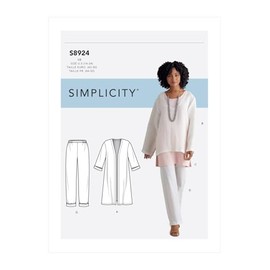 Simplicity Sewing Pattern S8924 Misses' Jacket, Top, Tunic & Pull-on Pants, Paper, U5 (16-18-20-22-24)