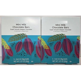 Trader Joe Mini Milk Chocolate Bars Super Smooth Belgian Chocolate 3.17oz 90g (Two Boxes)