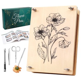 Aboofx Large Flower Press Kit for Adults,10.8"x6.9" 6 Layers Wooden Flower Pressing Kit for Pressed Flowers Herbs Leaf, DIY Flowers Preservation for Bookmark Wedding, Art & Craft Kits Gift for Adult