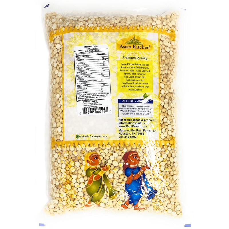 Asian Kitchen Daliya Split (Roasted Split Chickpeas Dalia) 4lbs (64oz)