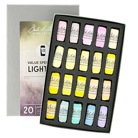 Jack Richeson Hand Rolled Soft Pastels Value Spectrum : Lights 4, 20 Piece Set