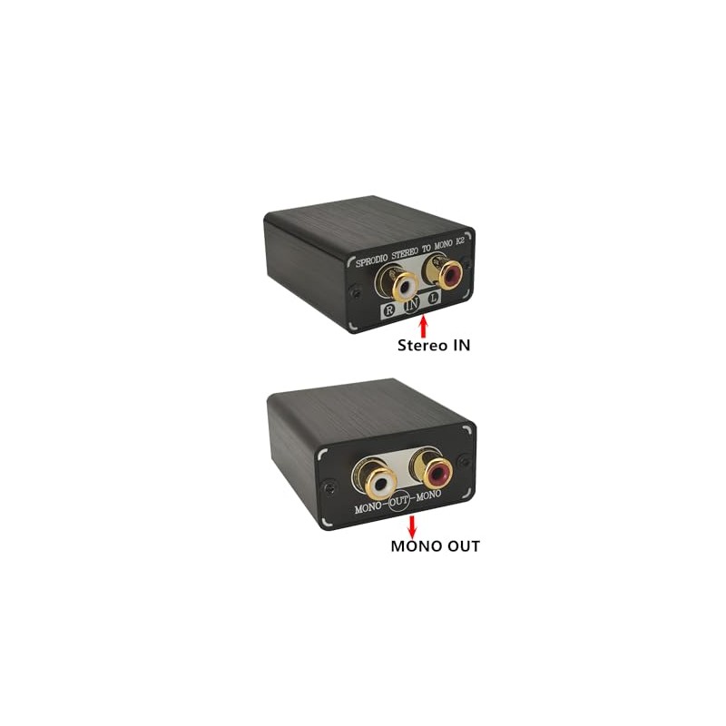 SPRODIO Single Stereo to Dual Mono Audio Converter Mono Out，RCA