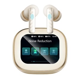 QJF Wireless Earbuds with Smart Touch Screen Bluetooth in-Ear Headphones ANC Noise Cancelling Clear Calls 60H Playtime IPX5 Waterproof Earbuds for Sports Gym Work Travel