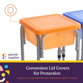 Special Supplies Sensory Activity Table for Kids and Toddlers with 2 Plastic Buckets, Easy Build Frame, and 7 Beach Toys for Interactive, Hands-On Learning Water, Sand, and STEM Play