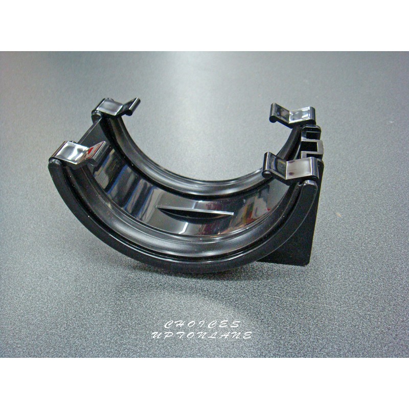 BLACK HALF ROUND 112MM GUTTERING FITTING(S) UNION JOINT BRACKET