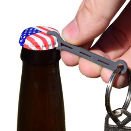 Brew Soldier Titanium Bottle Opener with Stainless Steel Key Ring