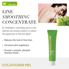 Goldfaden MD Needle-Less Line Smoothing Concentrate for Face & Neck | w/Seaweed Extract, Hyaluronic Acid, Hexapeptides, Organic Red Tea Extract TRIAL .34 Fl Oz