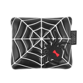 Outdoor Leisure Golf Mallet Putter Cover Headcover Spider Embroidery PU Leather Magnet Closure （Black）