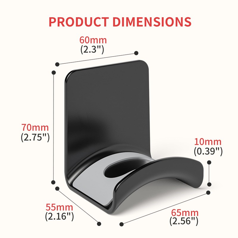 Liboer Headphone Wall Mount Mini Headphone Hook Holder with Strong