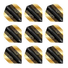 RED DRAGON Hardcore Premium Gold & Black Maze Dart Flights - 3 Sets Per Pack (9 Dart Flights in total)
