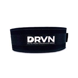 DRVN WOD Belt - CrossFit Weightlifting Belt, Men/Women Powerlifting Belt with Fully Adjustable Support Strap (Medium)