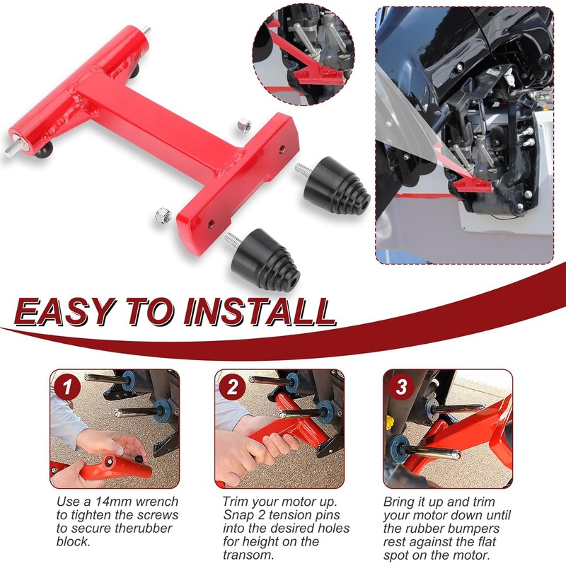 240110 4-Stroke Motor Trailering Support, Outboard Transom Saver，Outboard Motor Trailer