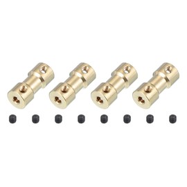 PATIKIL Shaft Coupling Joint 3mm to 4mm Brass Motor Shaft Coupler Extension Connector Rigid Sleeve Adapter Transmission Joint with M3 Screws for RC Car Airplane Tire Motor Robot