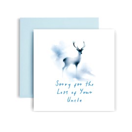 Huxters Sympathy Card for Uncle Condolences Thinking of You Losing Your Uncle Stag - 14.8cm (Uncle)