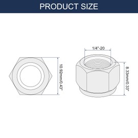 sourcing map 12Pcs 1/4"-20 Nylon Insert Hex Lock Nuts, Carbon Steel Self-Locking Nylon Insert Stop Nut for Industrial Construction Fasteners, Multicolor&White