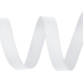 10mm x 10m White Grosgrain Ribbon 029