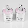 Silverplated Pink My First Tooth and My First Curl Gift